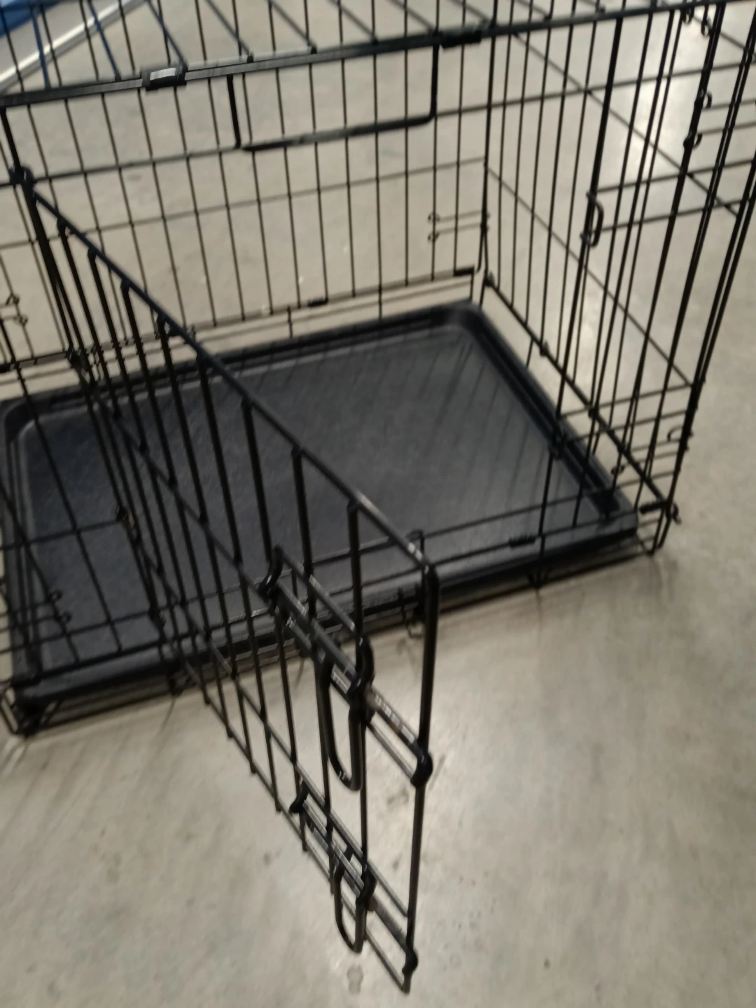 Black Wire Pet Dog Crate with Tray - photo 3