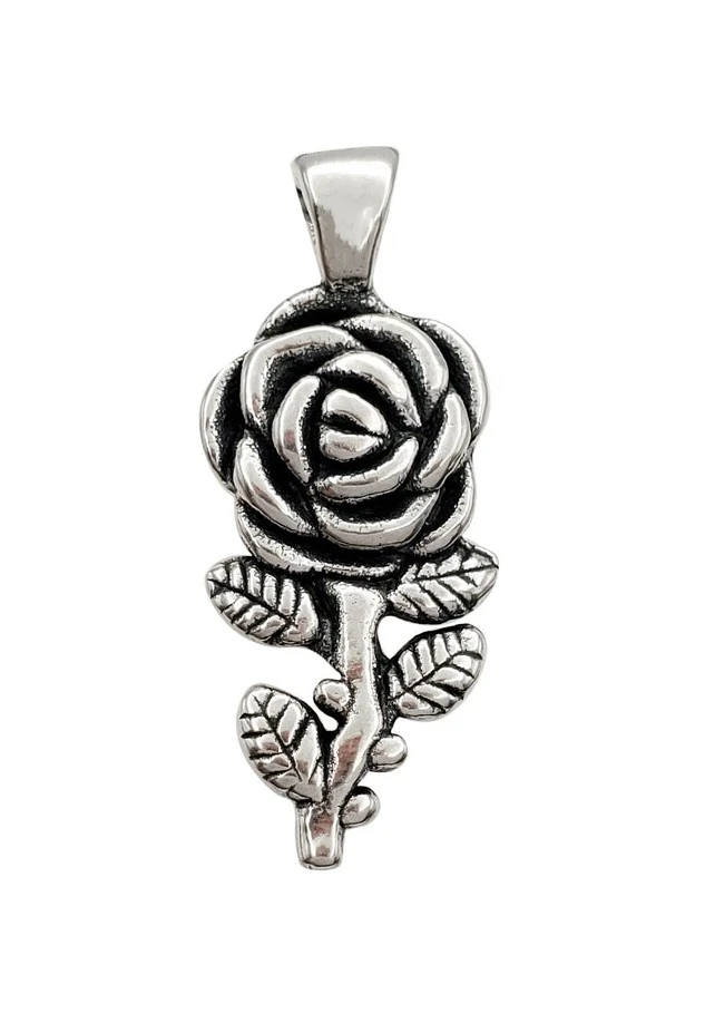 Sterling Silver Rose Pendant