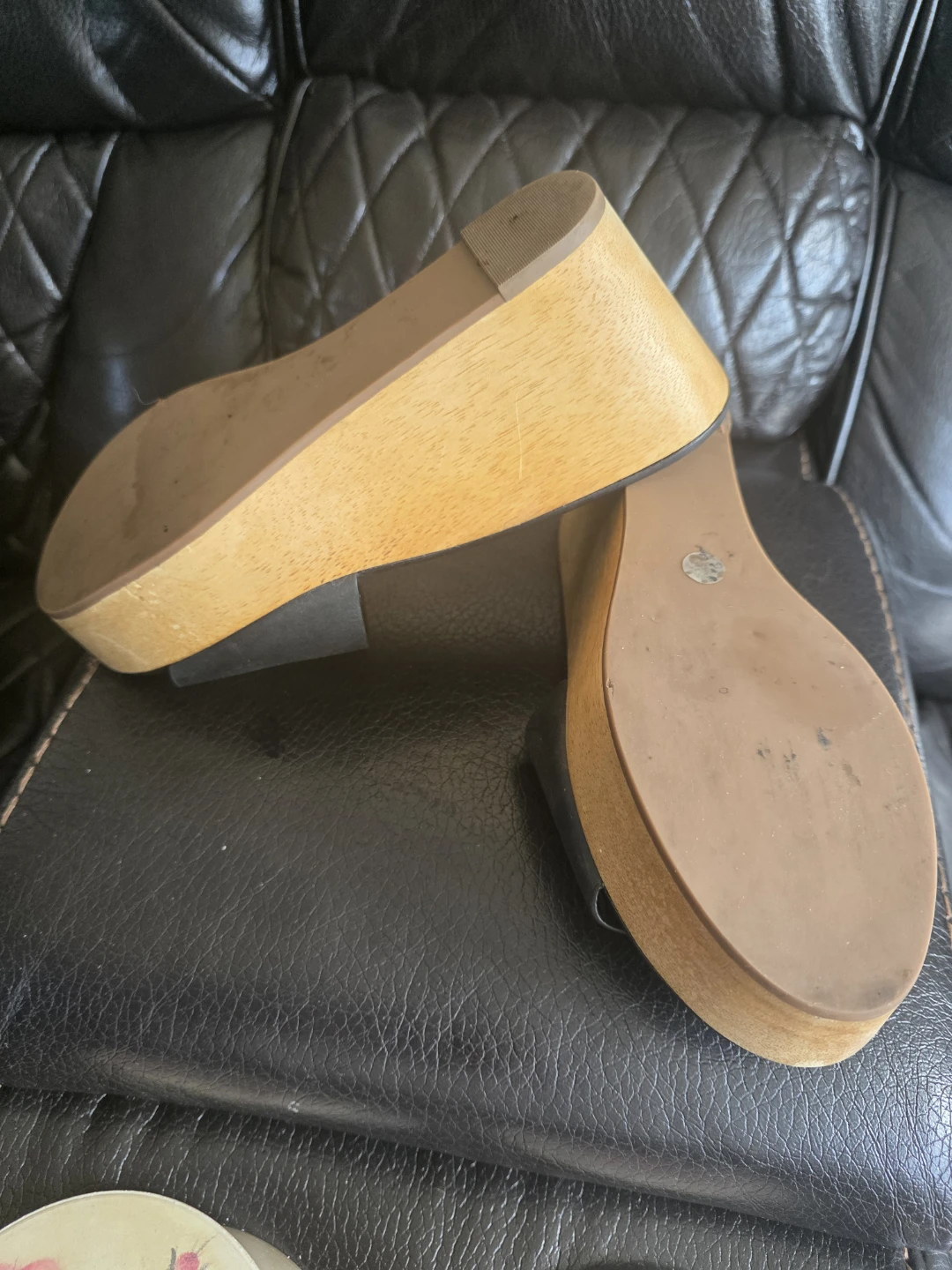Tory Burch Black Wedge Sandals Size 7 - photo 2
