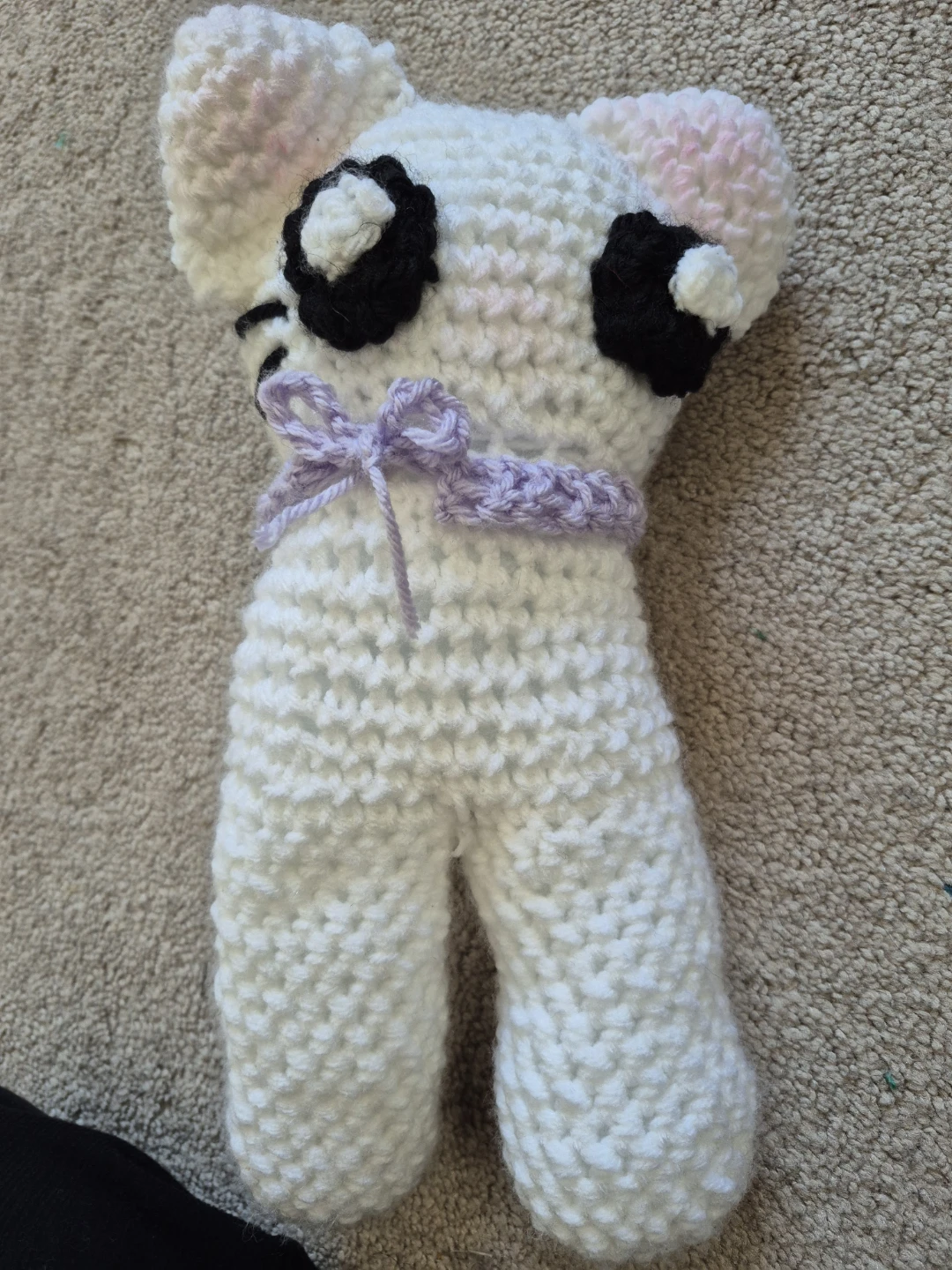 Handmade White Crochet Cat Stuffed Animal