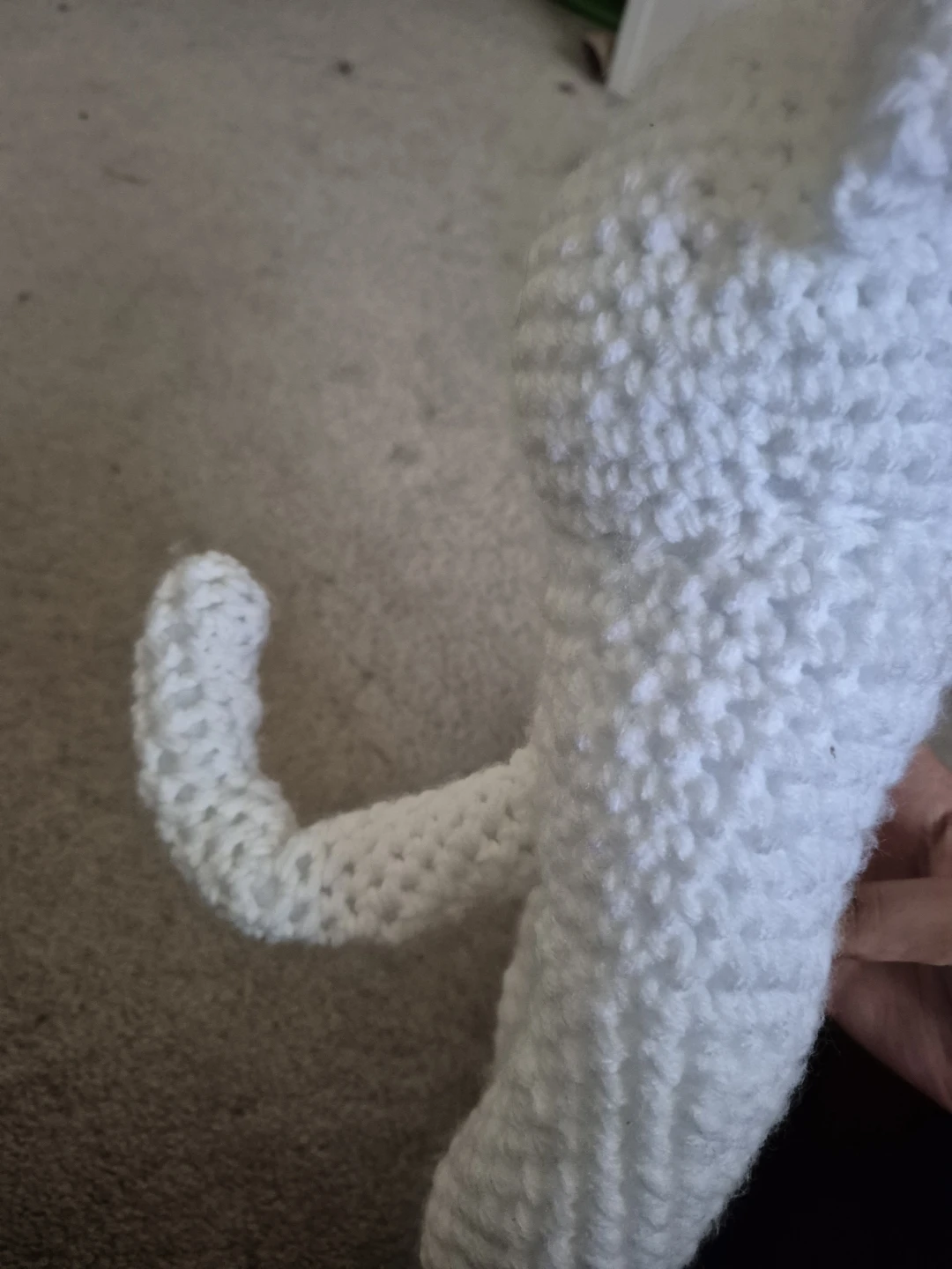 Handmade White Crochet Cat Stuffed Animal - photo 2