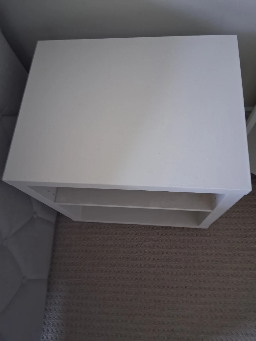 White 2-Shelf Storage Unit with Wheels