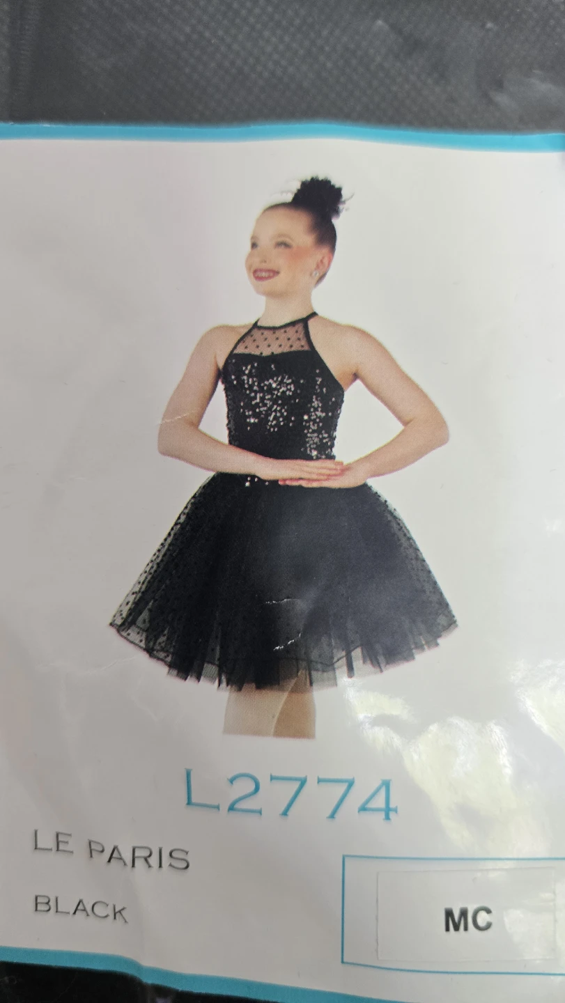 Layla's Dance Black Sequin Tutu Dress Costume size M Child - photo 4