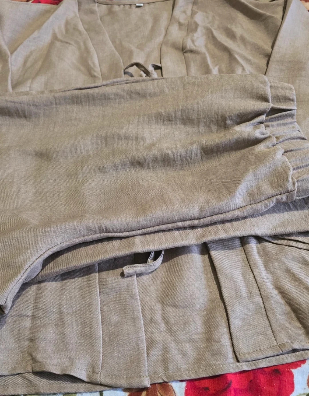 Linen Blend Kimono Style Top and Pants Set - photo 3