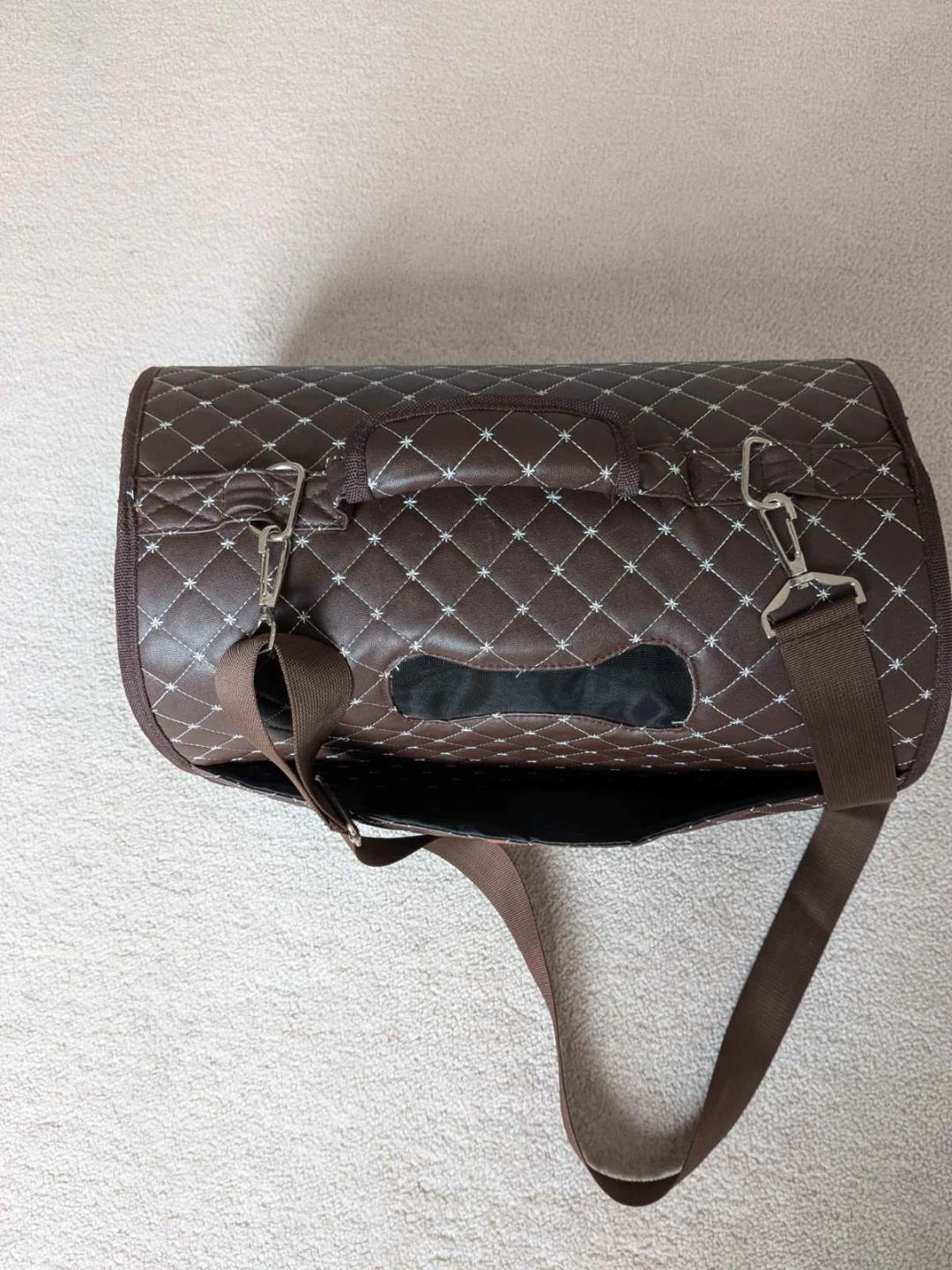 Brown Quilted Pet Carrier Bag - photo 4