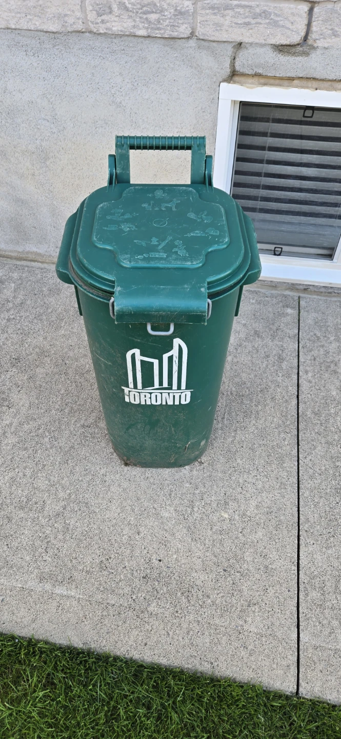 Green Rolling Garbage Bin with Toronto Logo