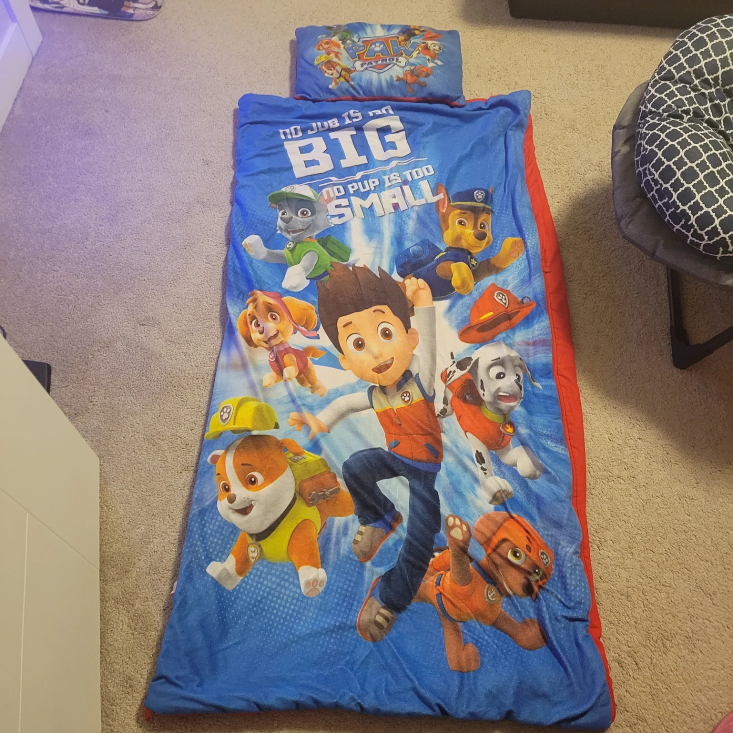 Paw Patrol Sleeping Bag with Pillow
