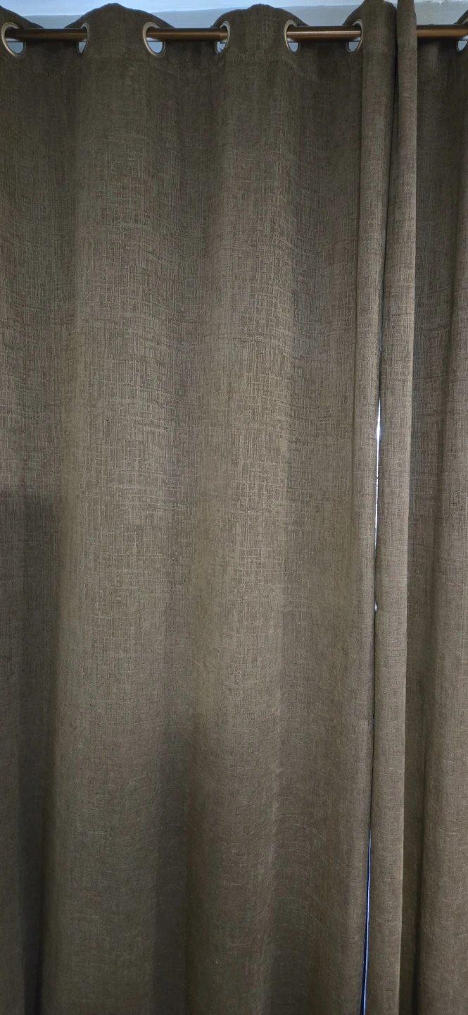 Textured Grommet Curtains - Brown - photo 2