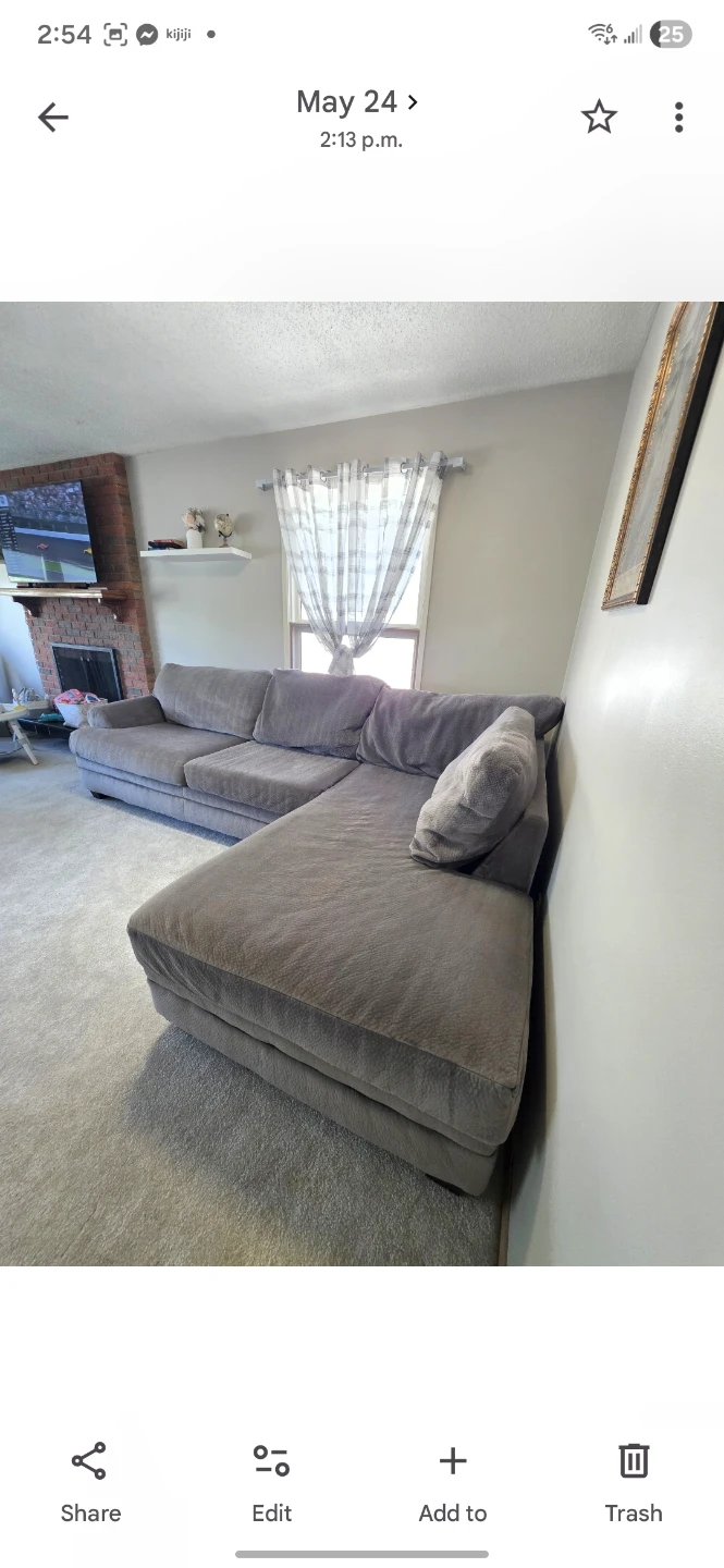 Large Grey Sectional Sofa - photo 3