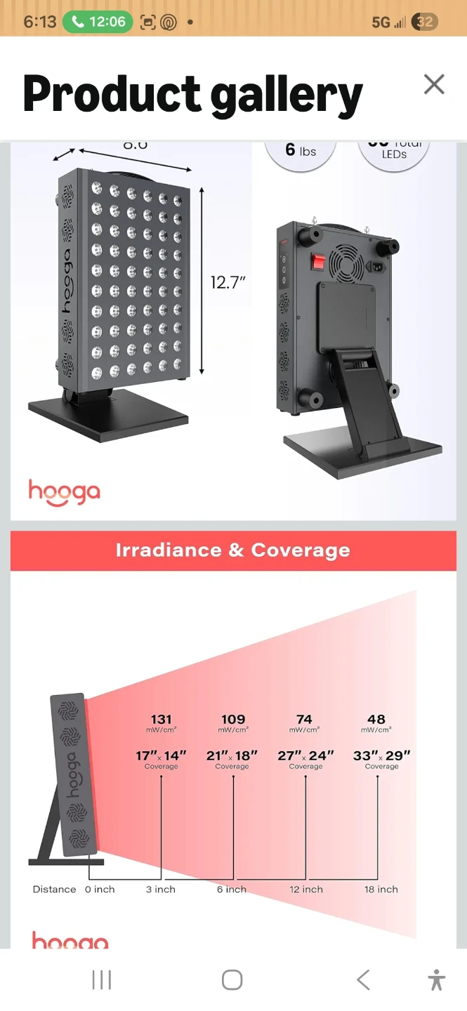 Hooga Red & Near-Infrared Light Therapy Panel - photo 3