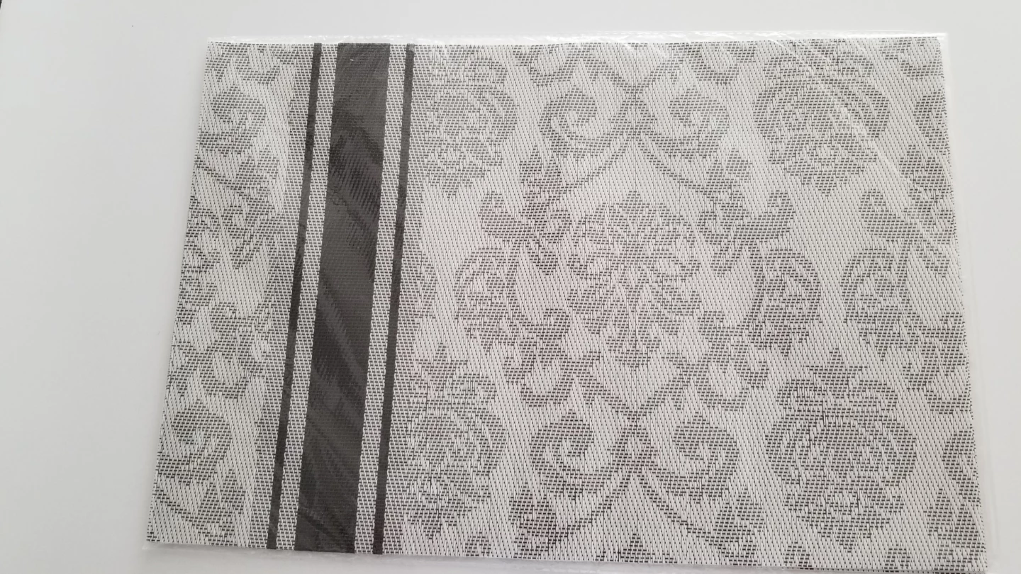 Set of 6 Placemats - Grey & White Damask Pattern - photo 3