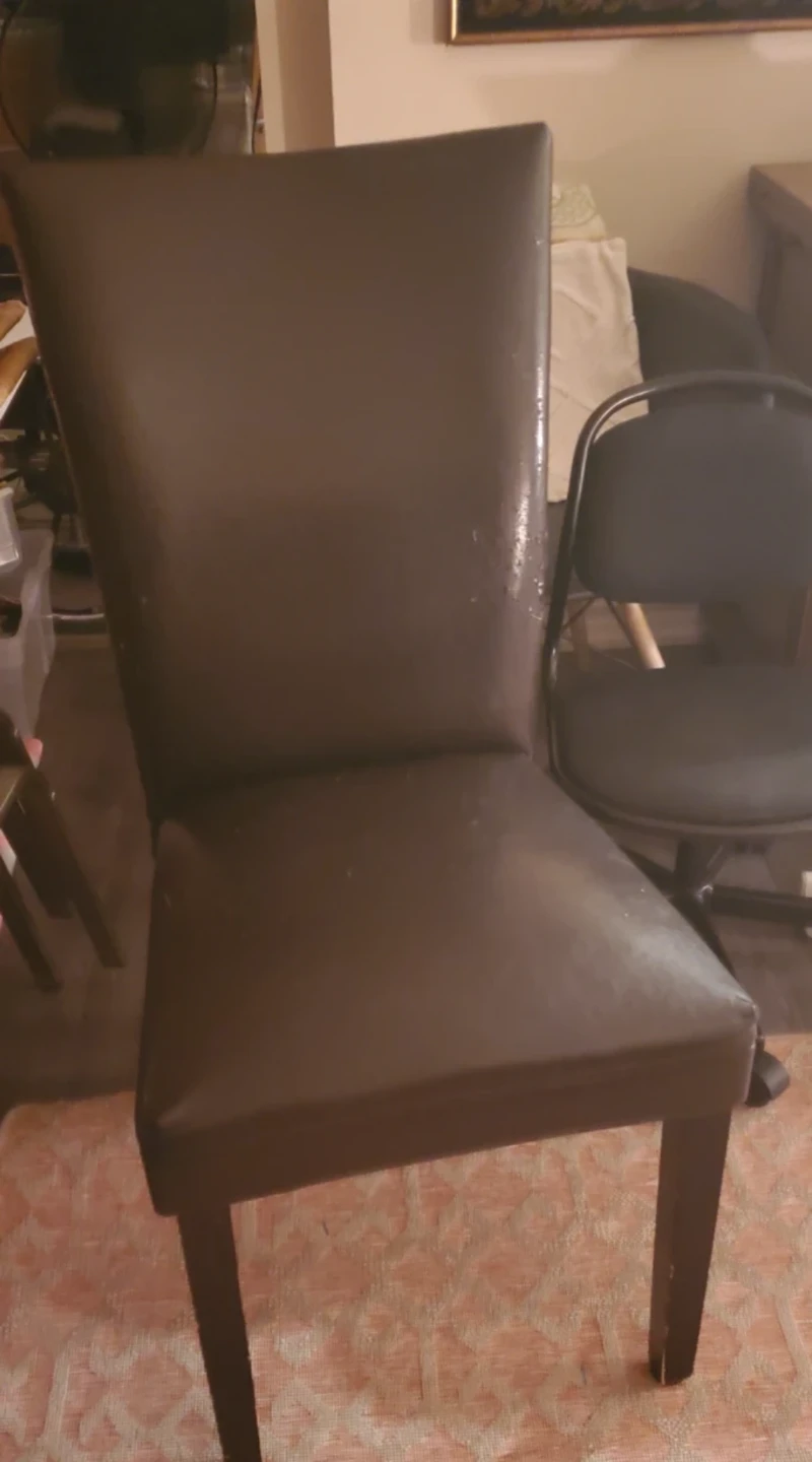 Dark Brown Faux Leather Dining Chair