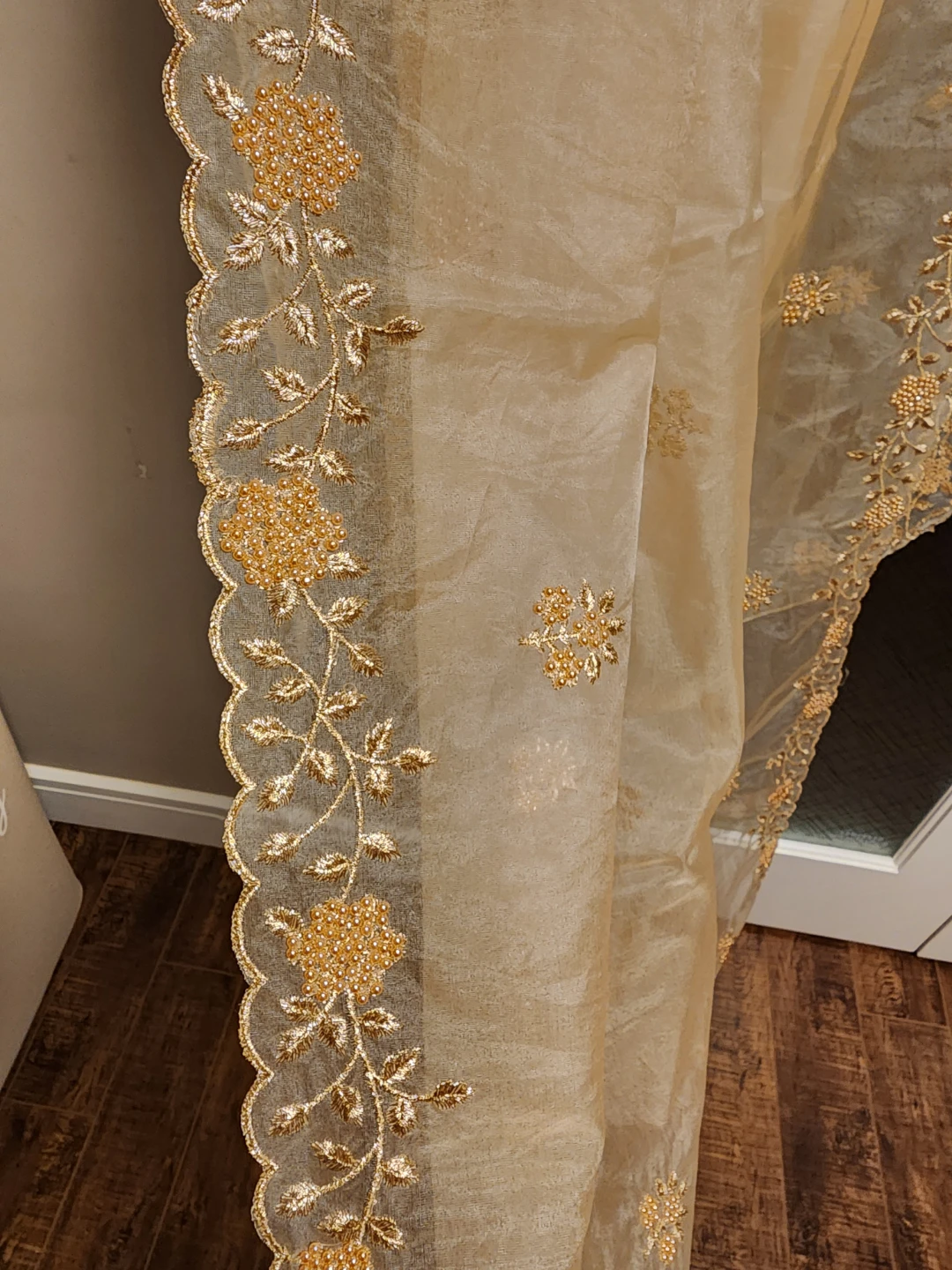 Peach Embroidered Anarkali Dress with Dupatta - photo 4