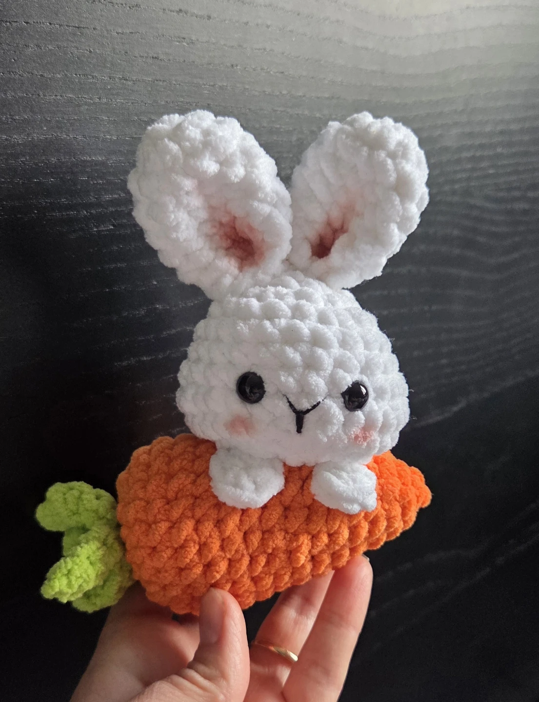 Handmade Crochet Bunny with Carrot Toy