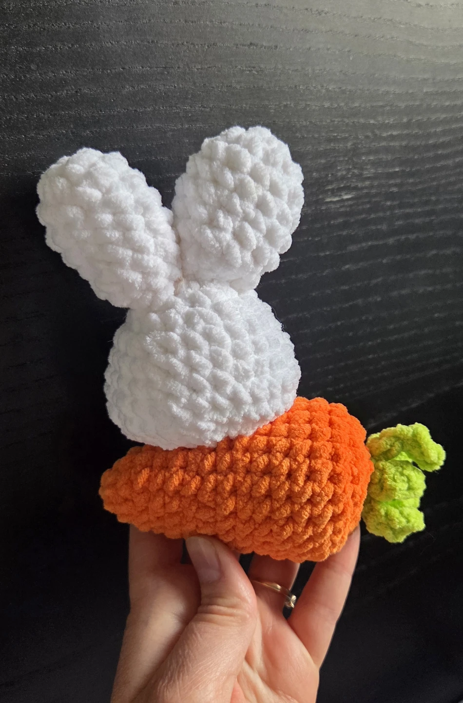 Handmade Crochet Bunny with Carrot Toy - photo 2