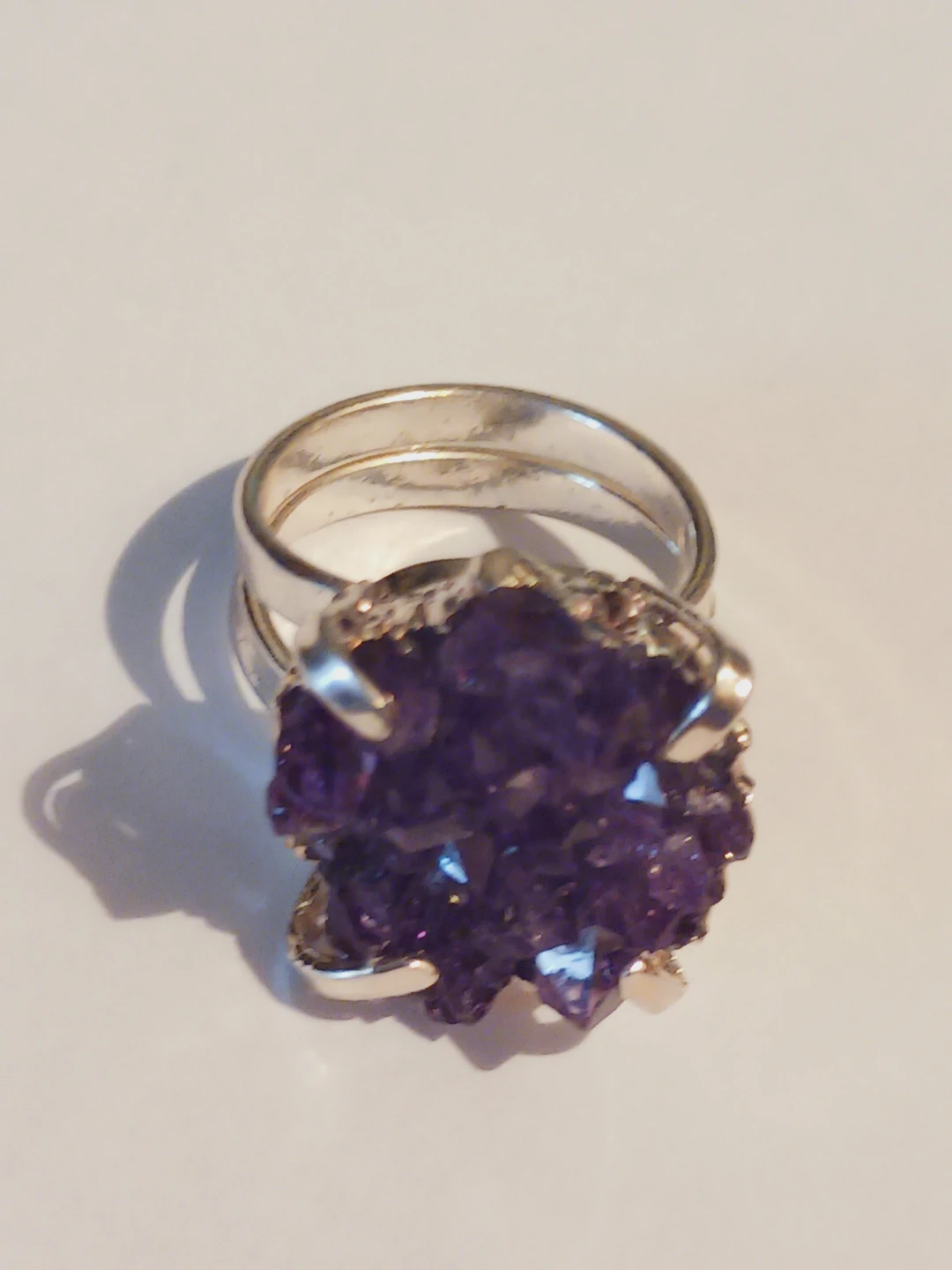 New !! Gorgeous Amethyst Geode Ring. Size 6. - photo 5