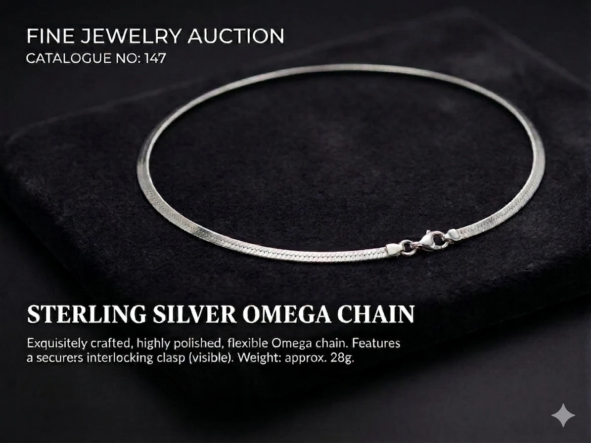 Sterling Silver Omega Chain Necklace