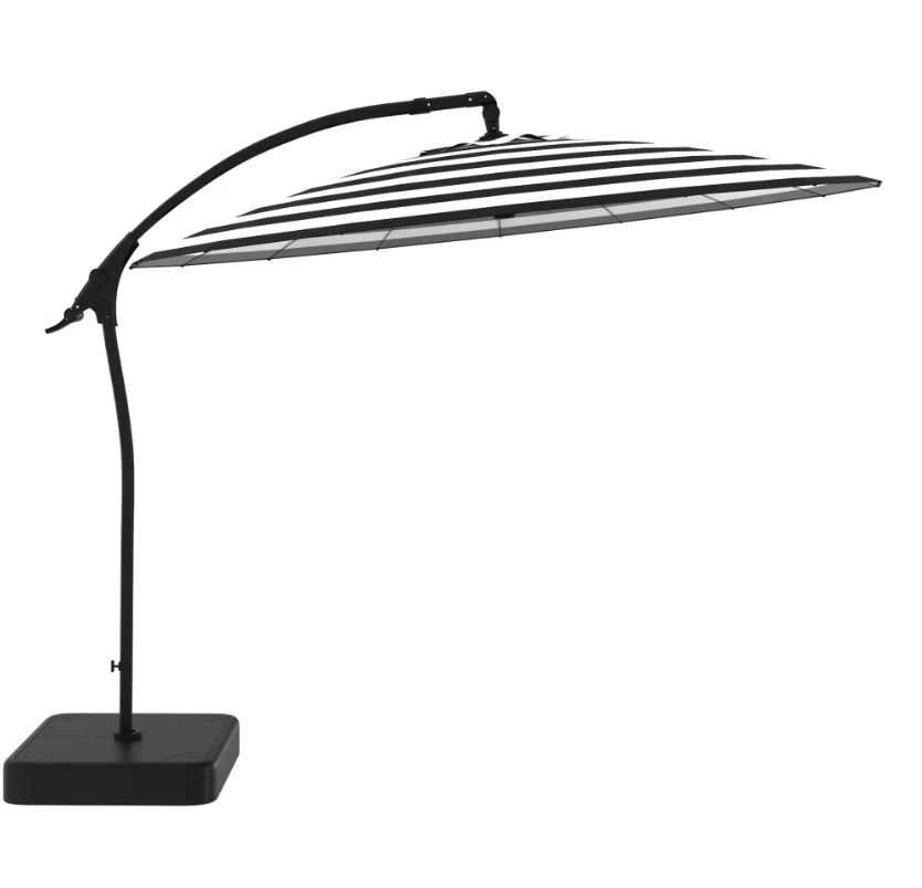 HOMETRENDS 10 ft. Round Offset Shanghai Patio Umbrella with Base - photo 3