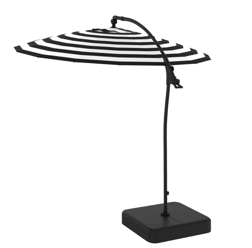 HOMETRENDS 10 ft. Round Offset Shanghai Patio Umbrella with Base - photo 4