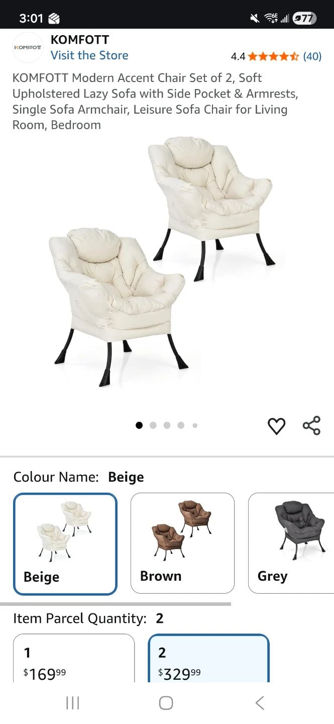 KOMFOTT Modern Accent Chairs - photo 3