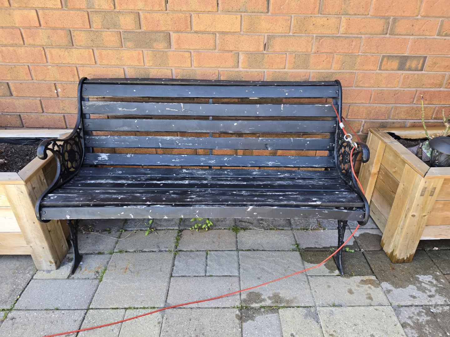 Black Metal Garden Bench - photo 3