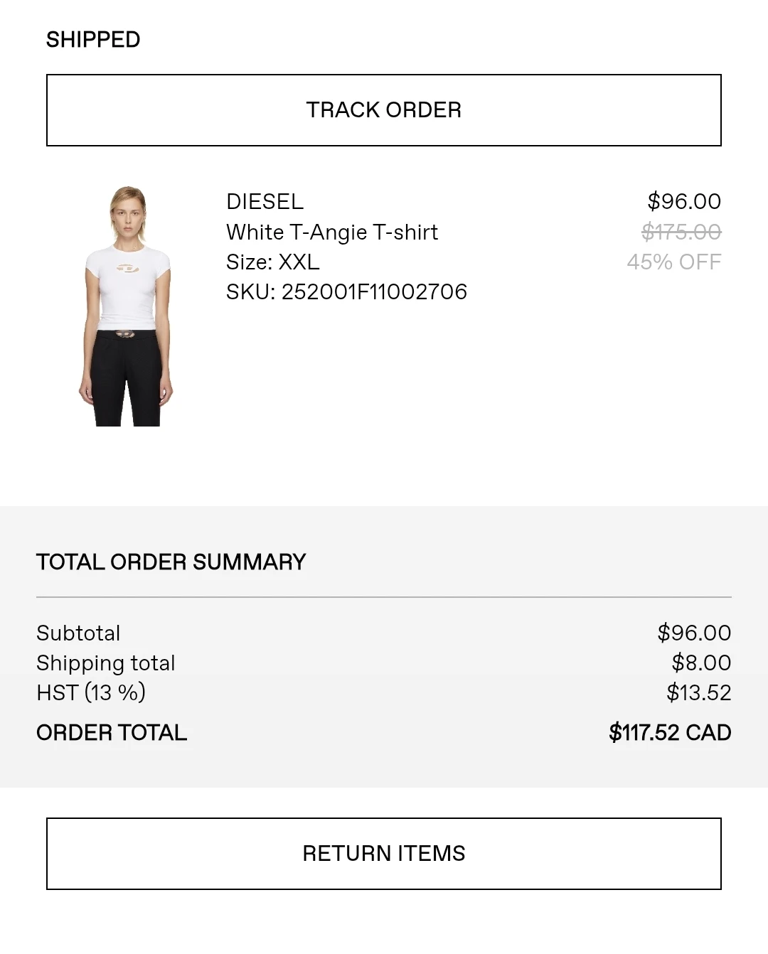 DIESEL White T-Angie T-shirt - photo 3