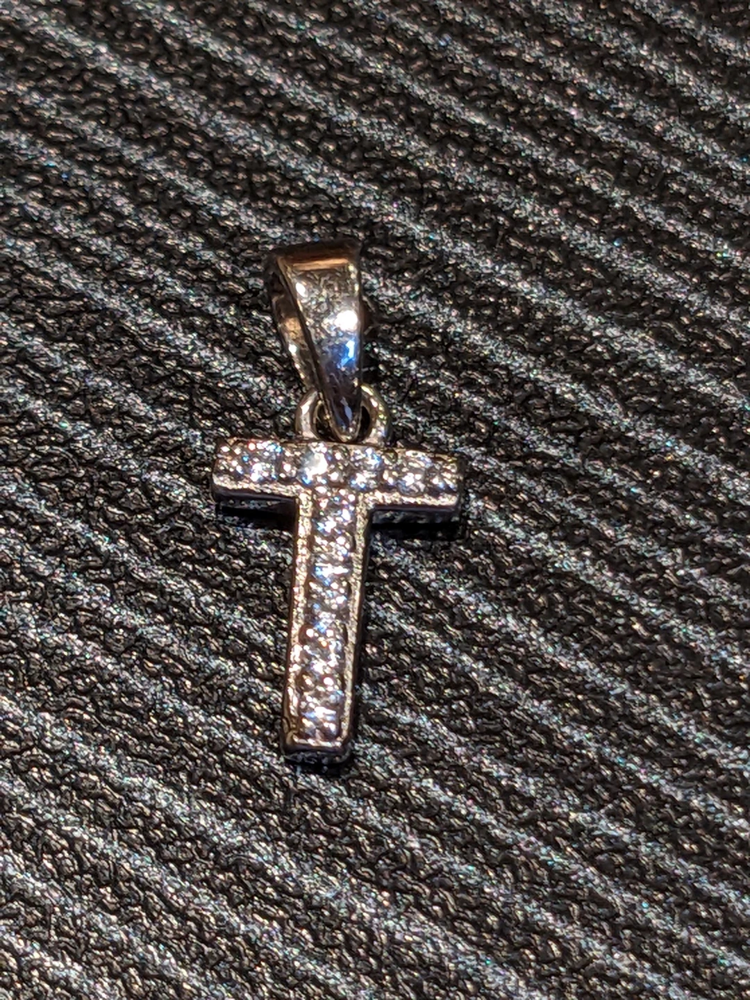 Sterling Silver Pave Letter "T" Pendant/Charm - photo 3