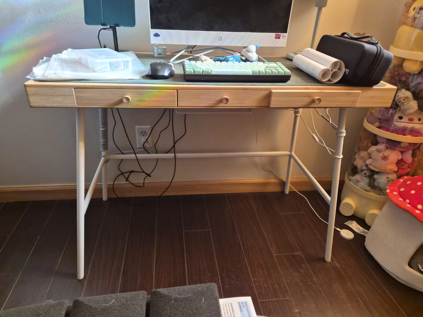 Bamboo Desk with 3 Drawers
