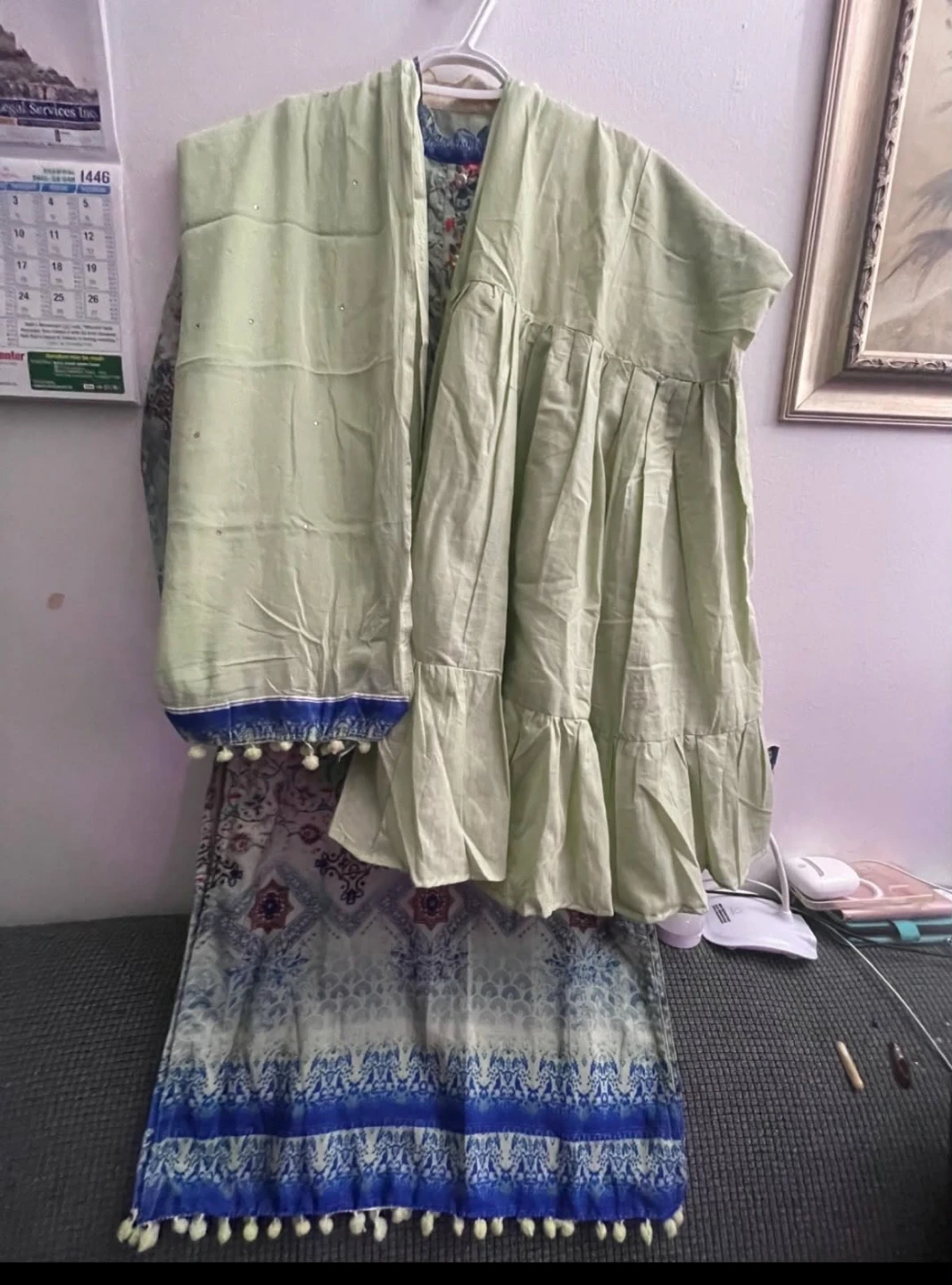 Light Green Kurti with Pants and Dupatta - photo 3