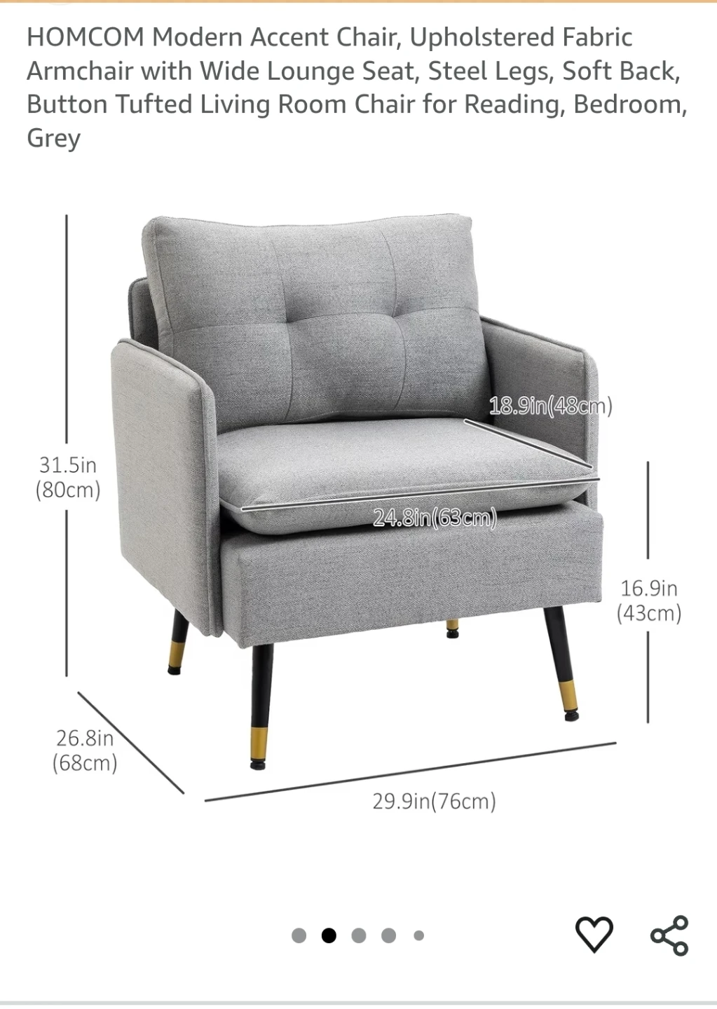 Accent Chair - Grey - photo 5
