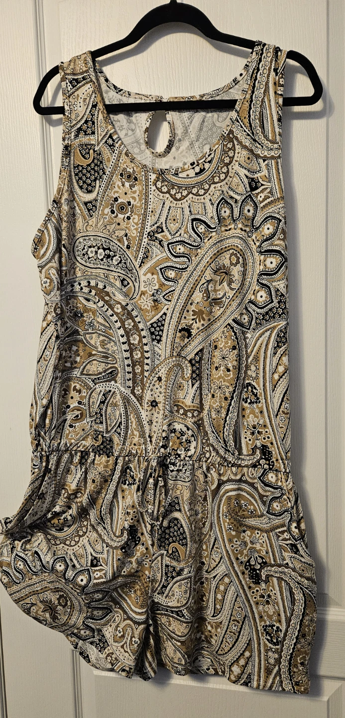 Paisley Print Sleeveless Romper