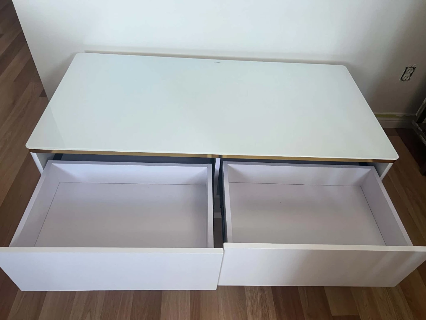 Brand new White Coffee Table with Gold Trim - photo 2