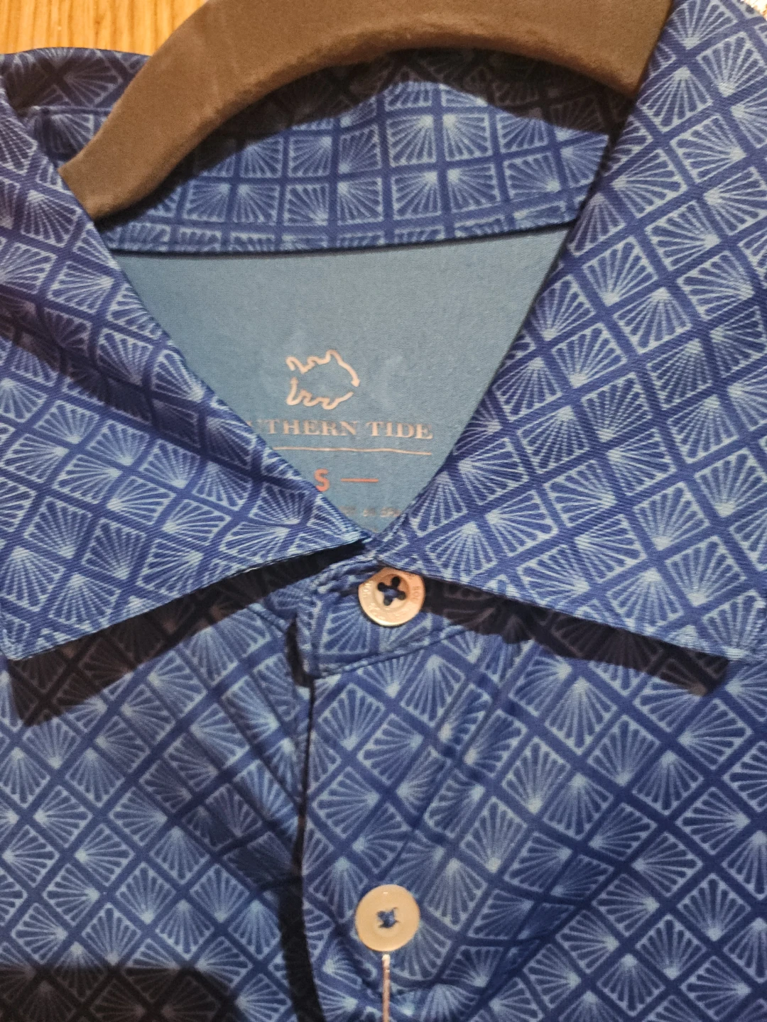 Southern Tide "Dazzling Blue" Short Sleeve Polo Shirt - Size S - photo 3