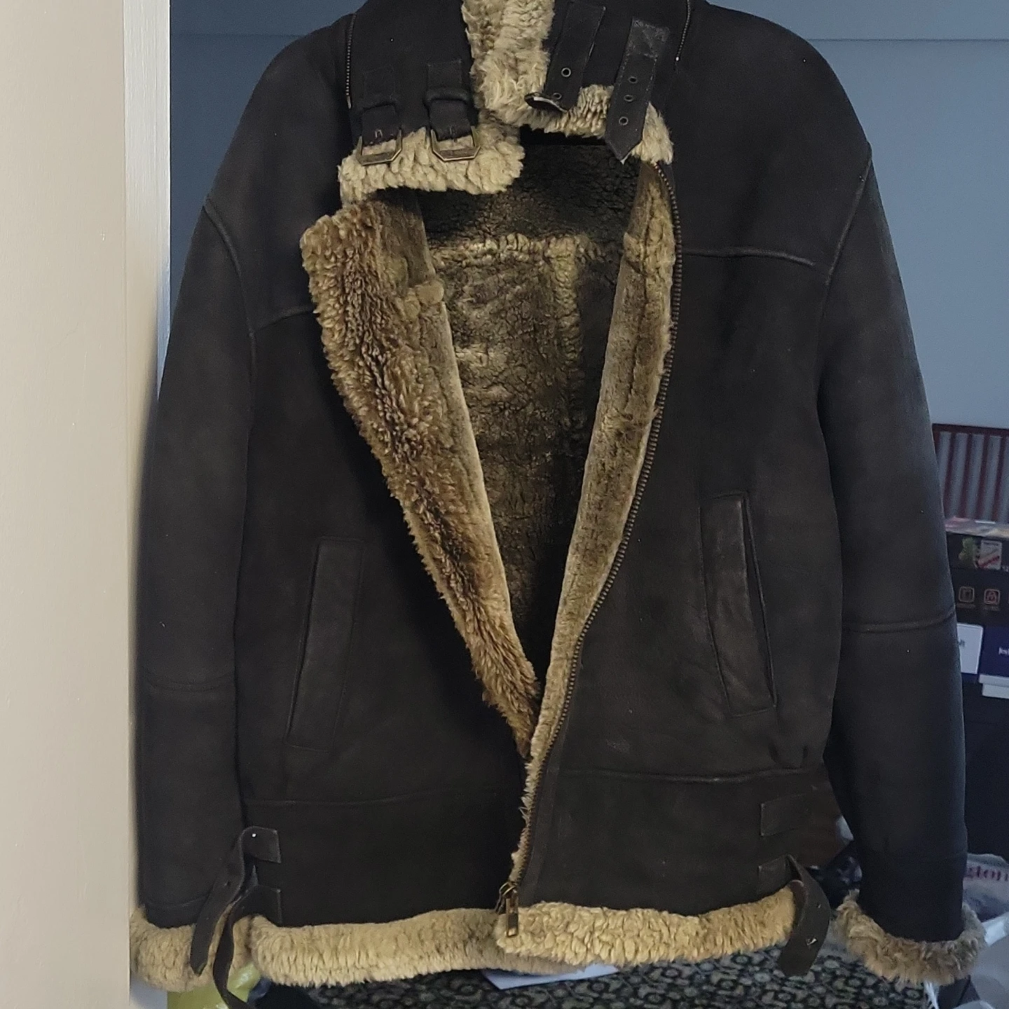 Men's Shearling Lined Bomber Jacket
