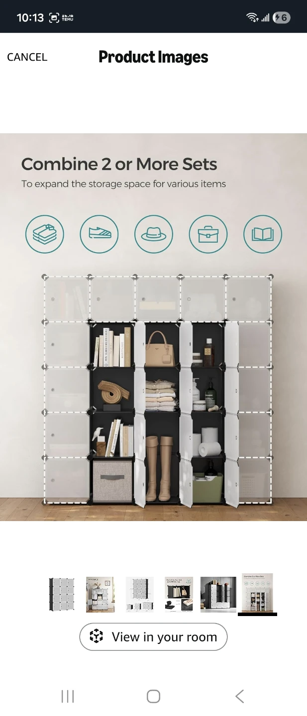 12-Cube Storage Organizer Black/White - photo 2