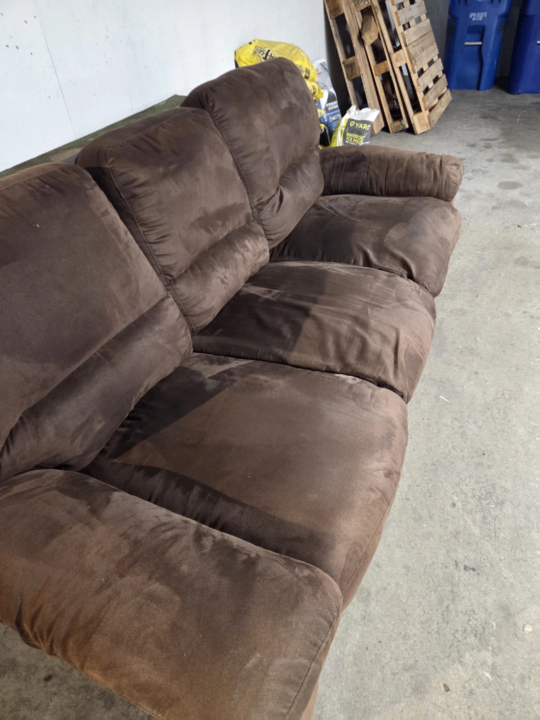 Brown Suede Couch