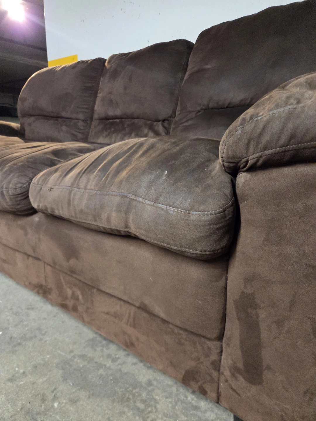 Brown Suede Couch - photo 2