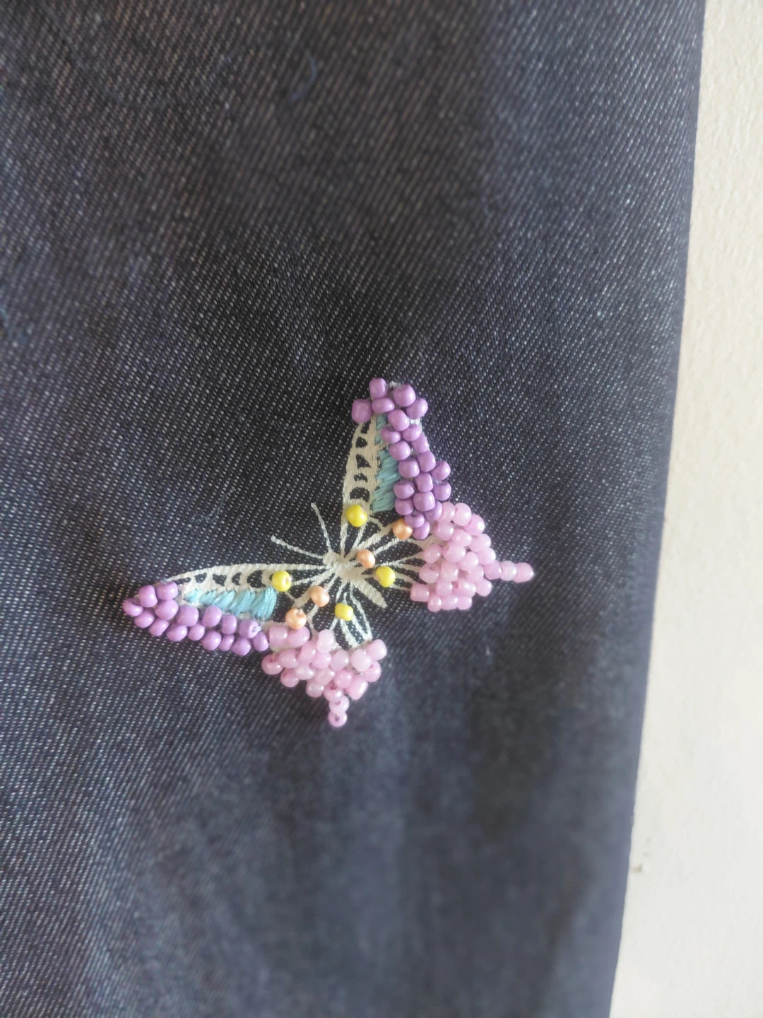 Custom madeDenim Pants with Butterfly Embroidery - photo 3