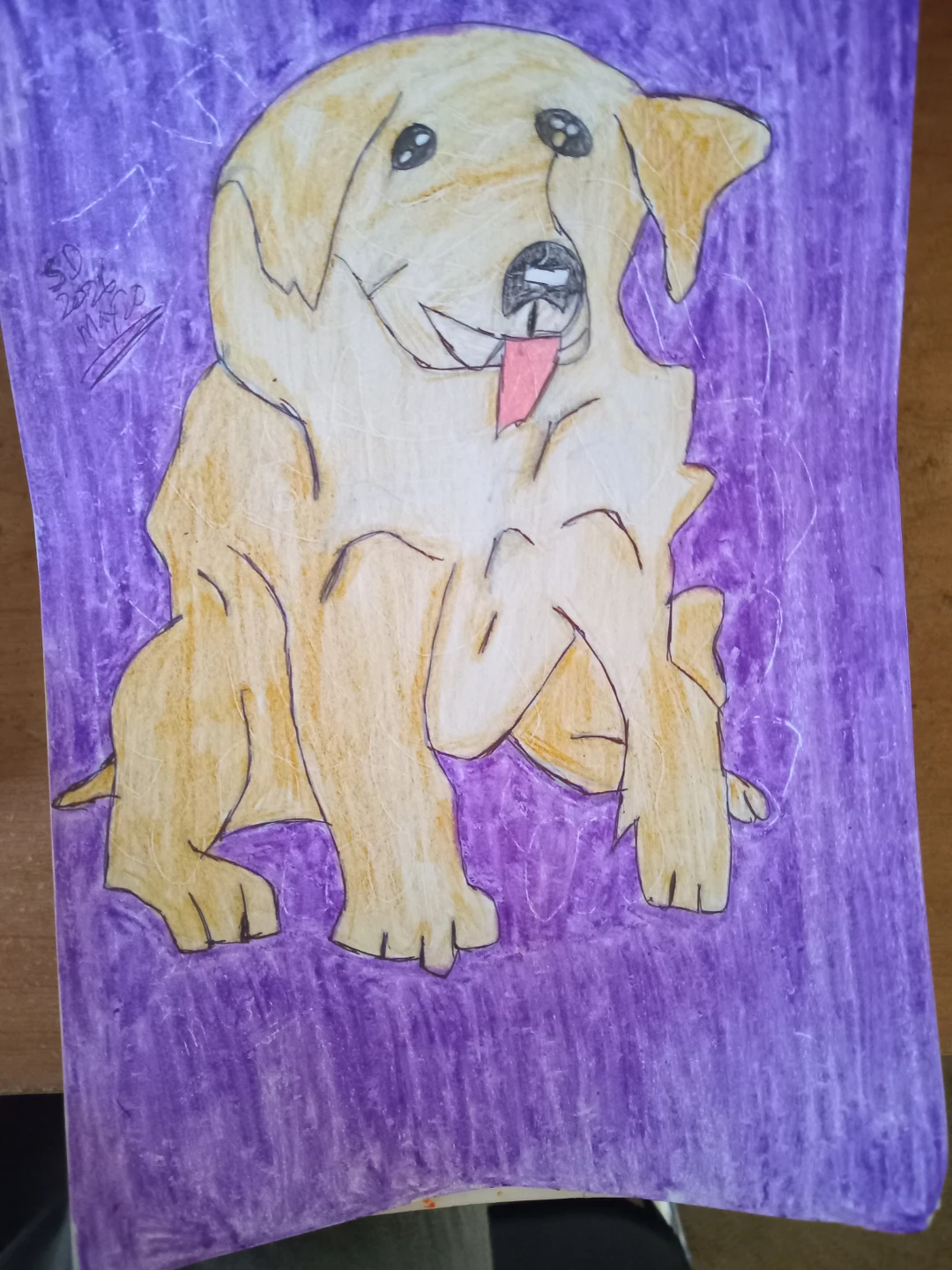 Purple Background Lab Dog by Custom Artist Sherwin - photo 3