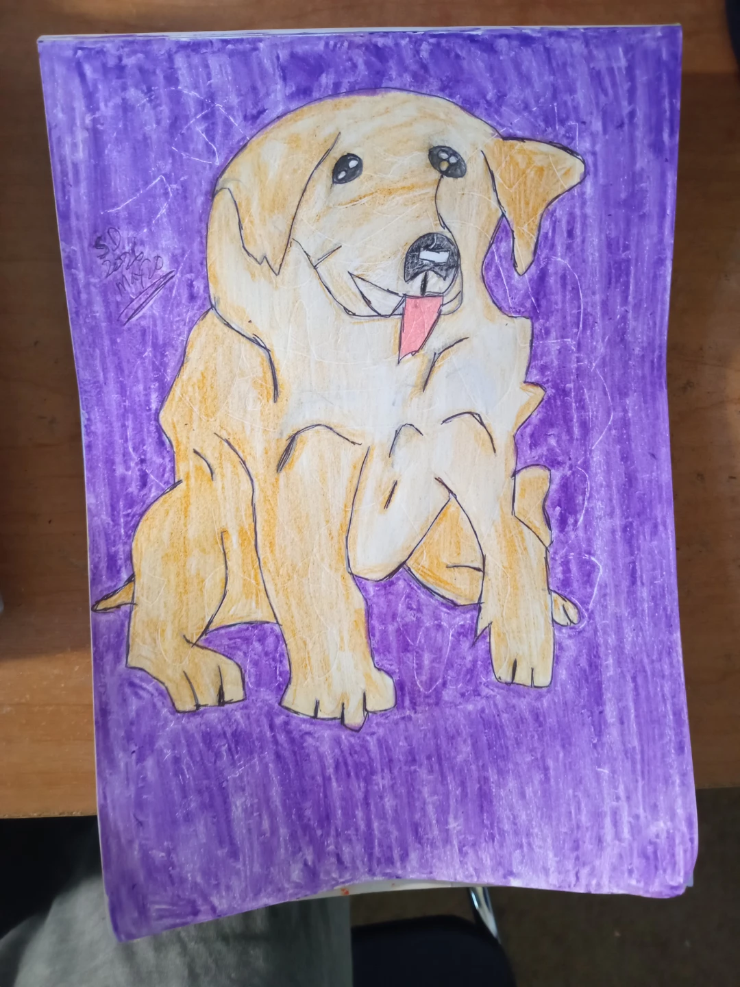 Purple Background Lab Dog by Custom Artist Sherwin - photo 4