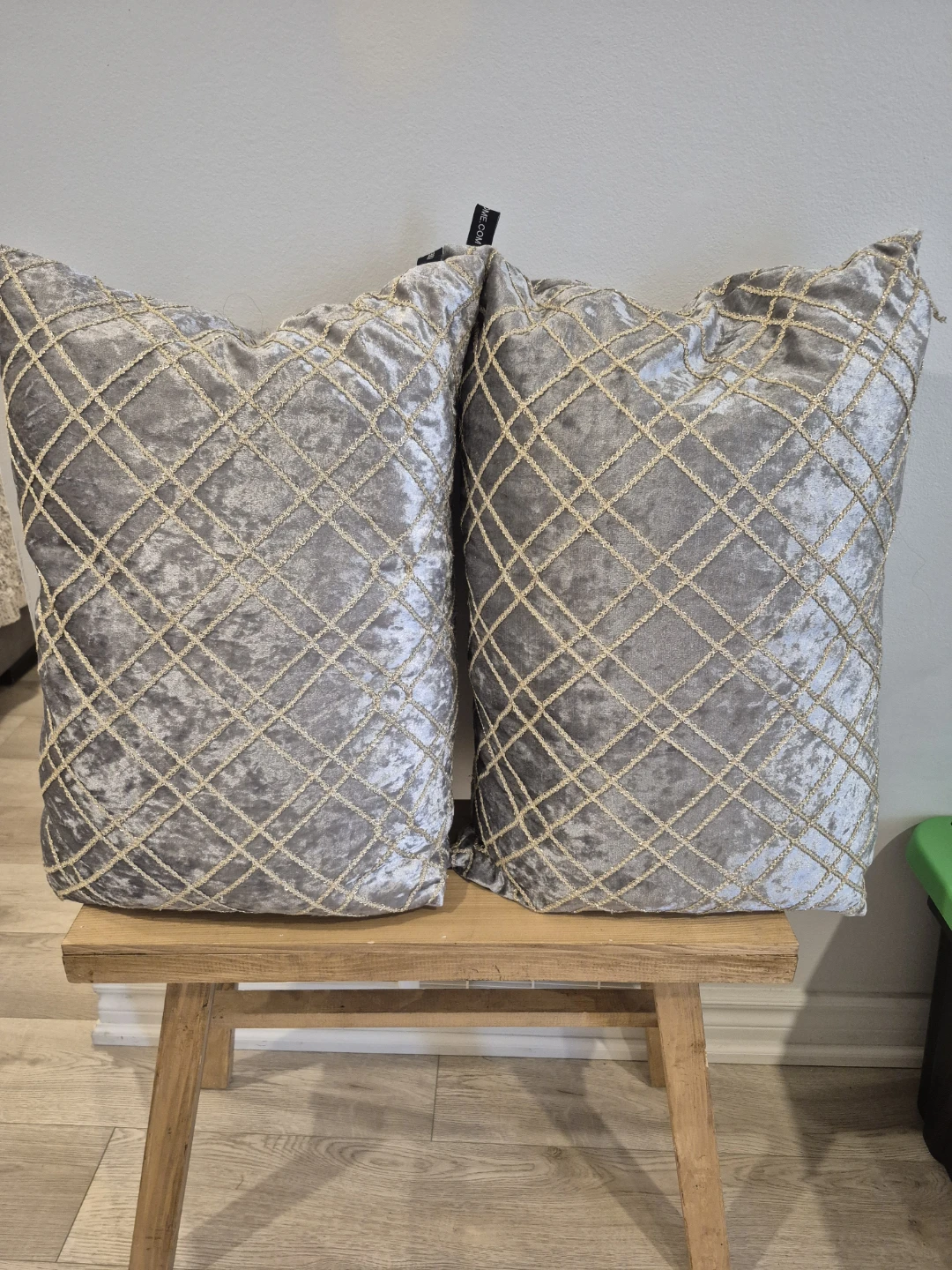 Grey Decorative Throw Pillows (Set of 2)