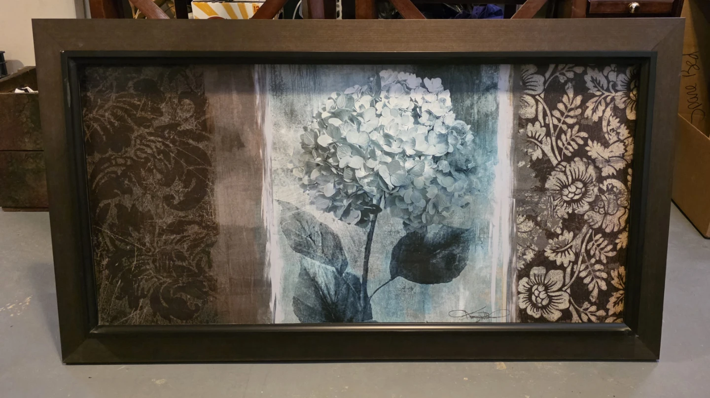 Framed Hydrangea Floral Wall Art