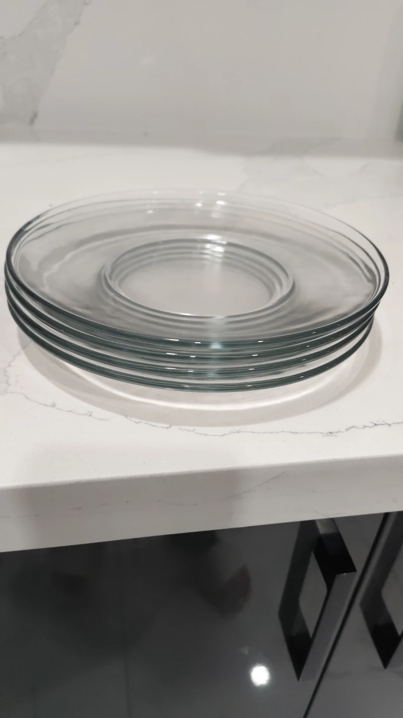 Set of 4 Clear Glass Charger Plates - photo 2