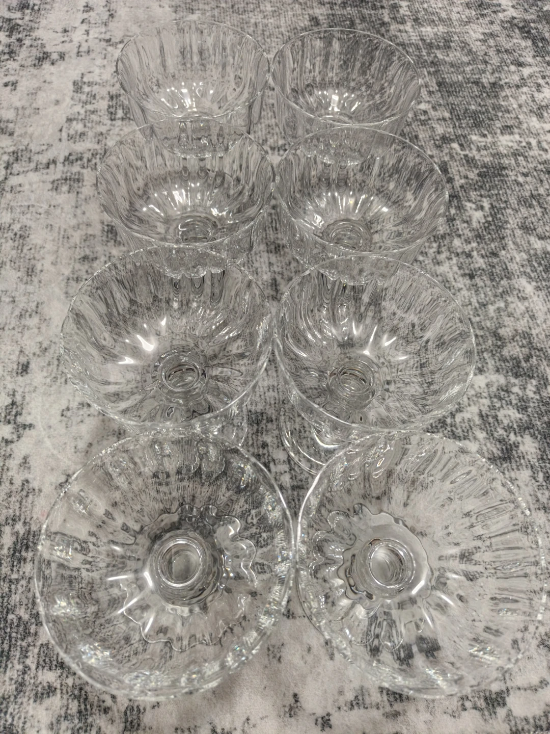Set of 8 Clear Glass Dessert Bowls