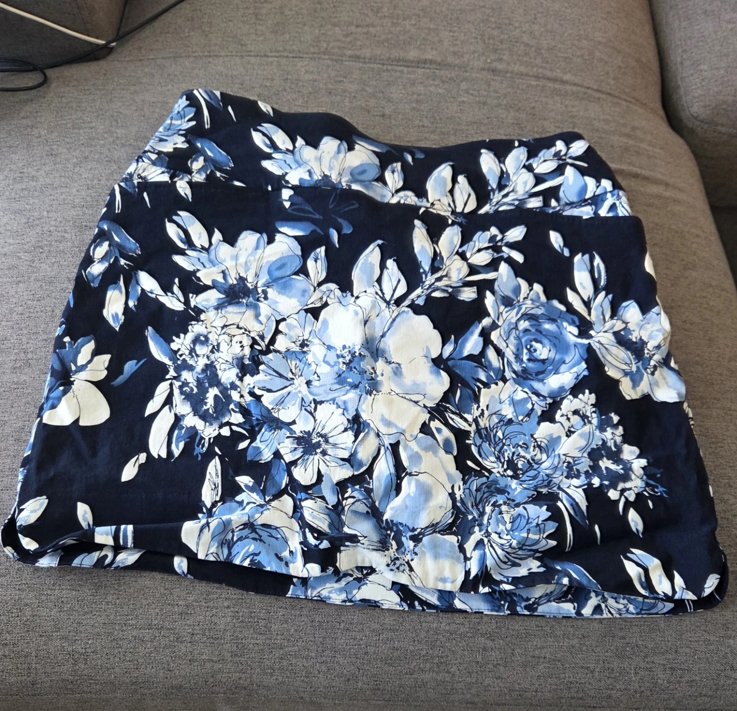 Blue Floral Print Skort