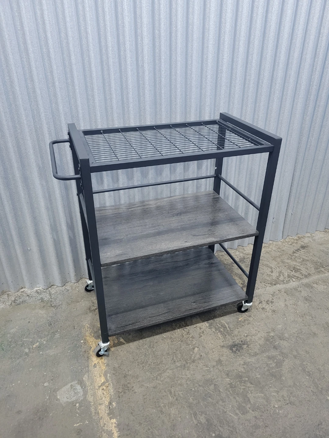 Rolling Utility Cart with 2 Wooden Shelves