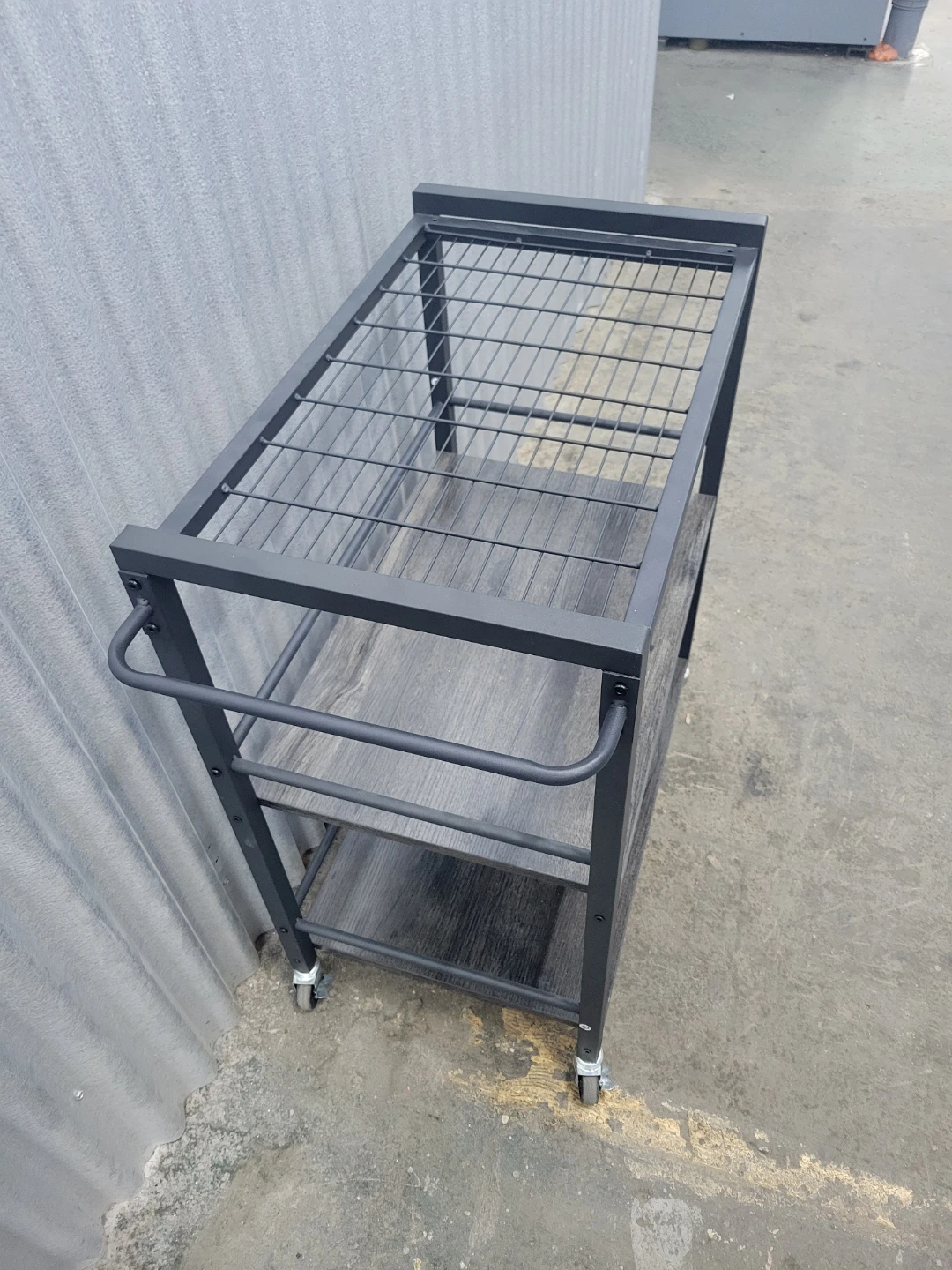 Rolling Utility Cart with 2 Wooden Shelves - photo 2