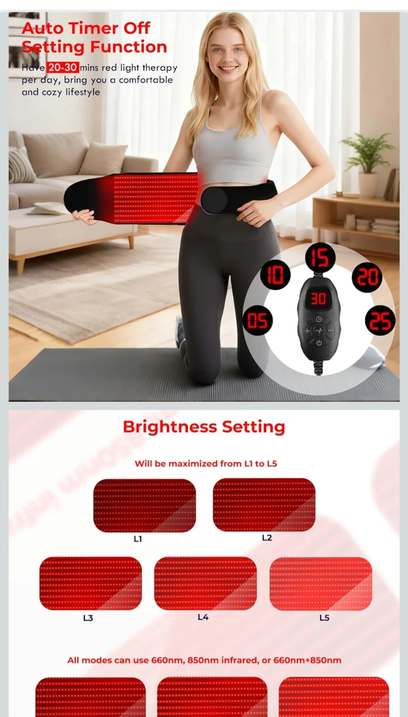 Red LED Therapy Wrap for Skin Care & Slimming - photo 4