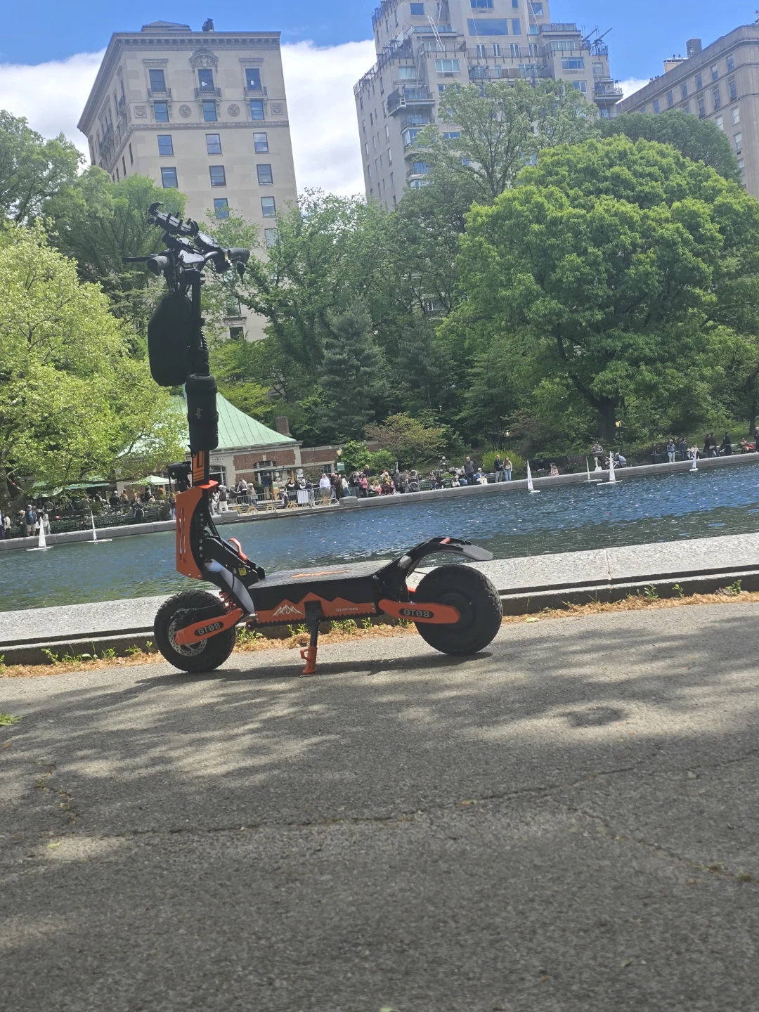 Orange Electric Scooter with Off-Road Tires
