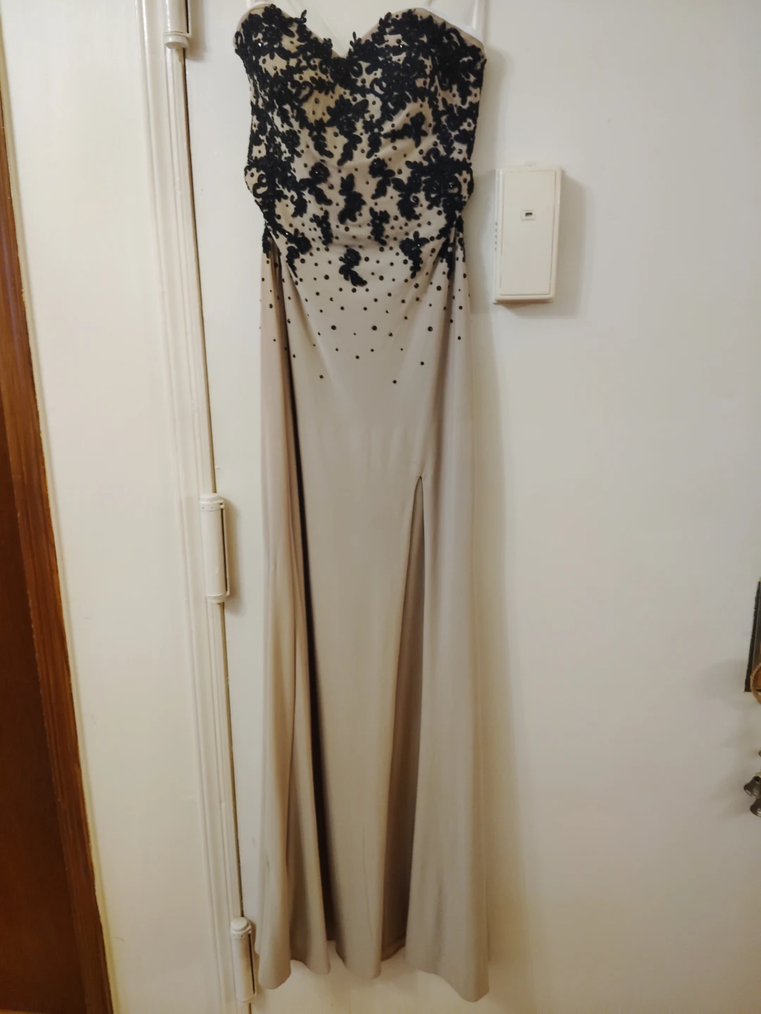 La Femme Strapless Beaded Lace Gown Size 4